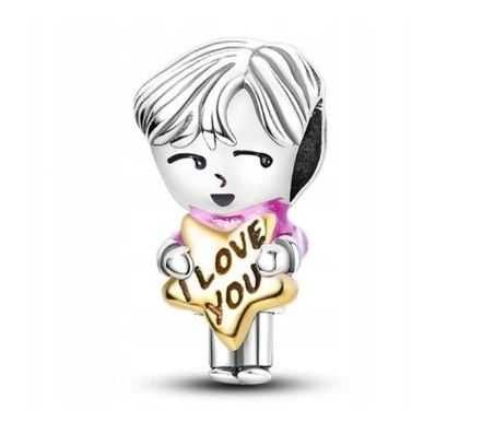 Charms chłopczyk chłopiec syn I love you s925