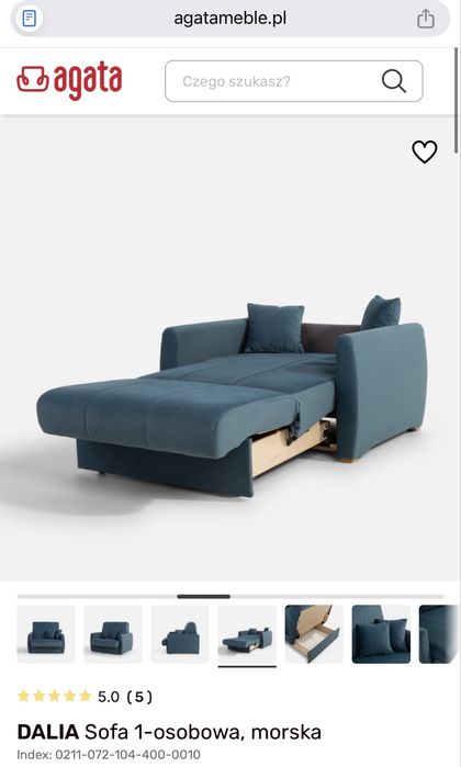 Sofa kanapa rozkładana jednoosobowa brudny róż