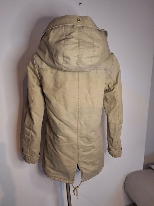 Gruba ciepła zimowa kurtka parka S