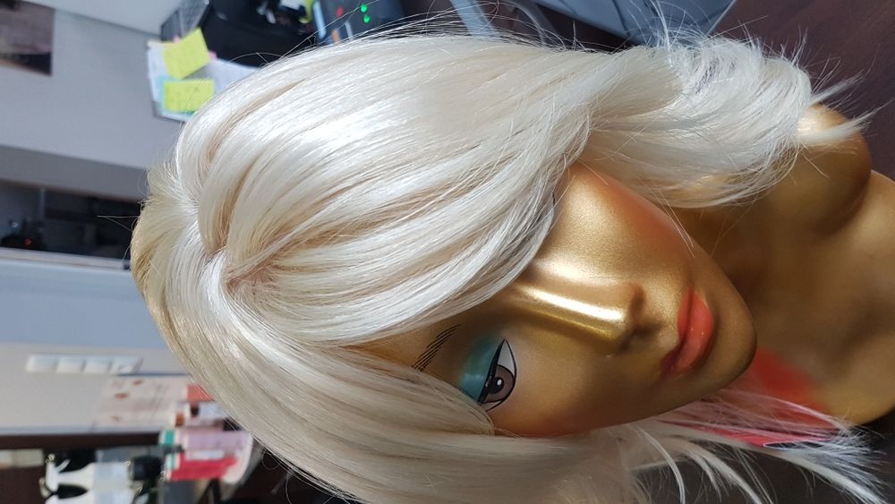 Peruka syntetyk blond długie grzywka proste kręcone 7001 Sapphire 613