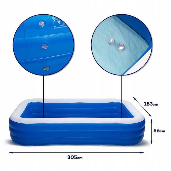 DUŻY BASEN XXL Prostokątny Do Ogrodu Na Podwórko Do Zabawy Dla Dzieci