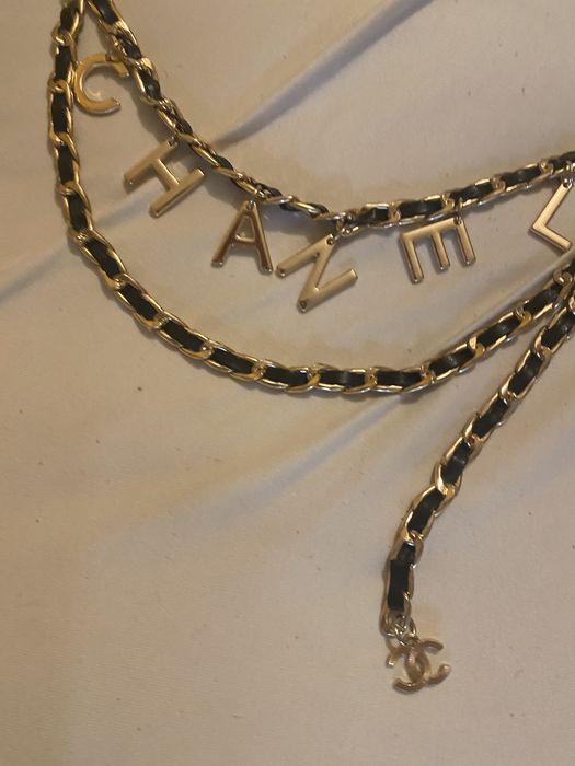 Chanel Pasek talia skóra