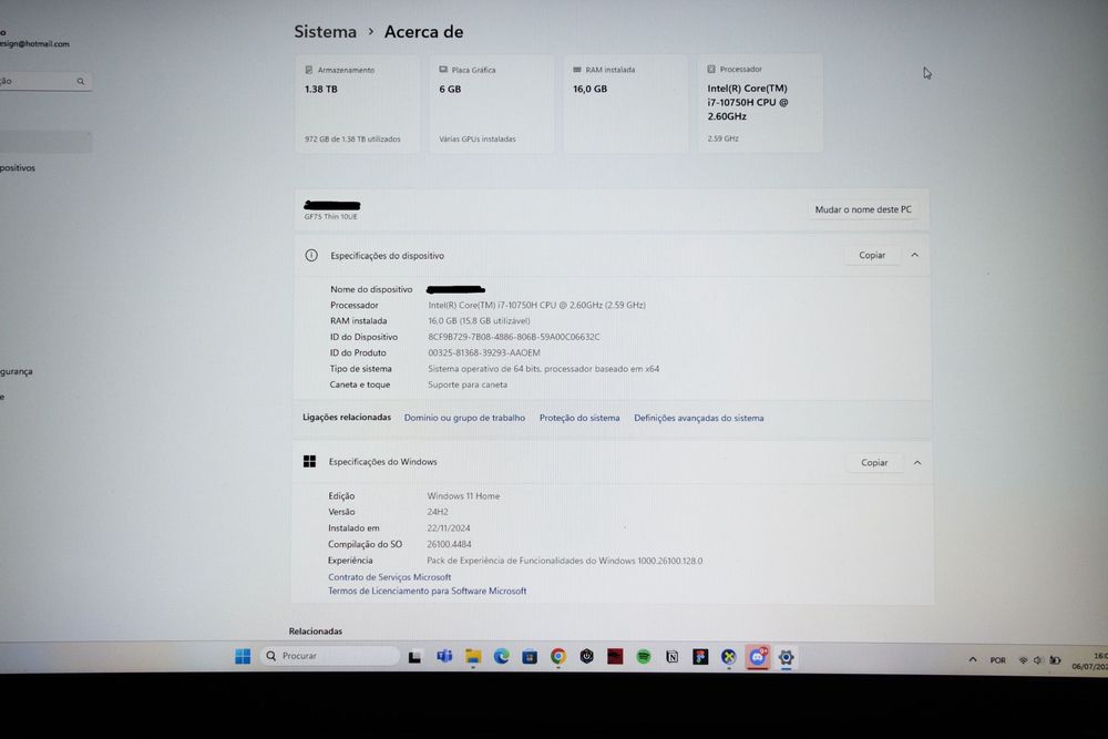 MSI GF75 Thin 10UE RTX 3060 como novo