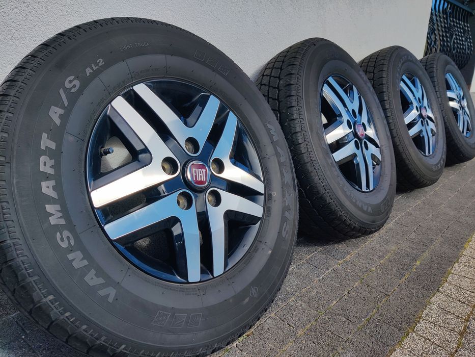 Oryginalne Felgi Fiat Ducato 16" 5x130 z nowymi oponami wielosezonowymi 225/75R16C Kamper Boxer Jumper