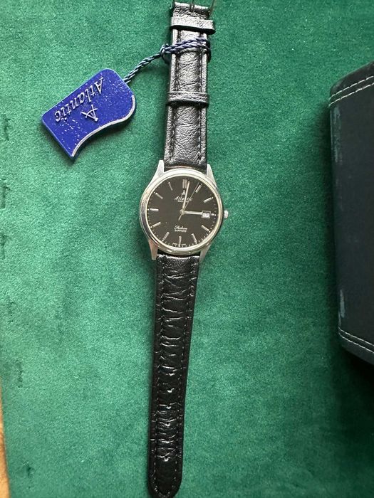 Zegarek Atlantic Seabase Stalowy z czarną tarczą, nowa bateria i pasek