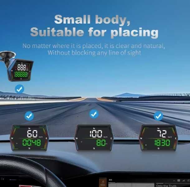 Visor HUD YNF para automóvel com alertas em tempo real