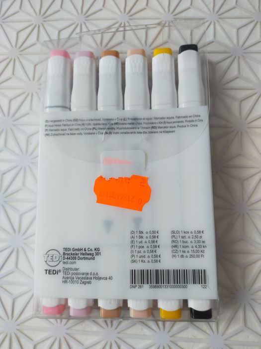 Dwustronne pisaki Aqua Markery 6 sztuk