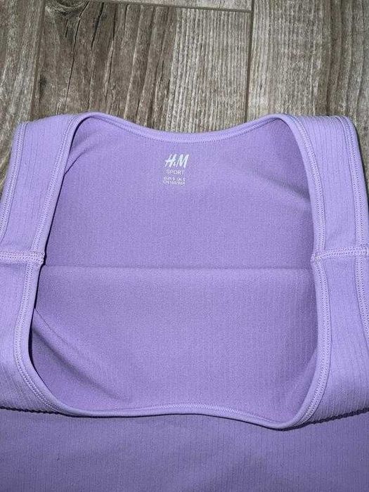 H&M Фірмовий ліловий спортивний боді, комбідрес в рубчик