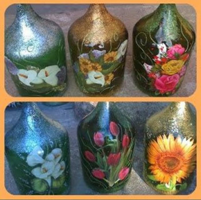 Garrafões Vidro Cor Mel ou Verde para Iluminação de Natal ou Macramé