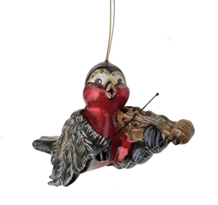 Ptaszek ze skrzypcami bombka szklana Komozja Family