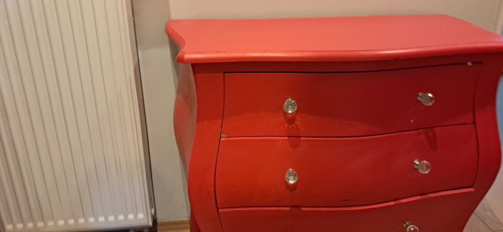 komoda rokoko w styl ludwikowski czerwona komoda glamour brzuchata