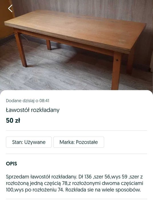 Ławostół rozkładany