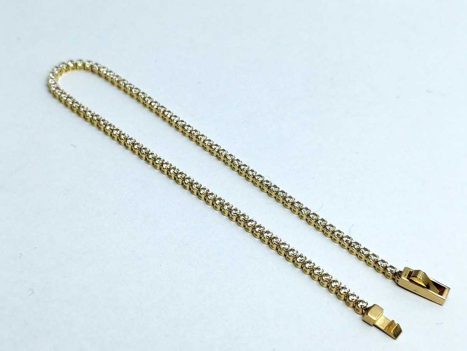 Złota Bransoletka Cyrkonie 3,21G/585/14K/19CM
