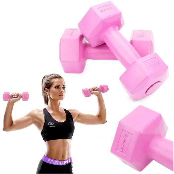 HANTLE 2x1kg hantelki CIĘŻARKI ZESTAW hantli bitumiczne 2kg KR