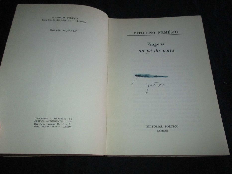 Livro Viagens ao pé da porta Vitorino Nemésio 1ª edição Pórtico