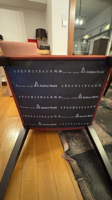 6 Cadeiras de jantar em Wange e tecido