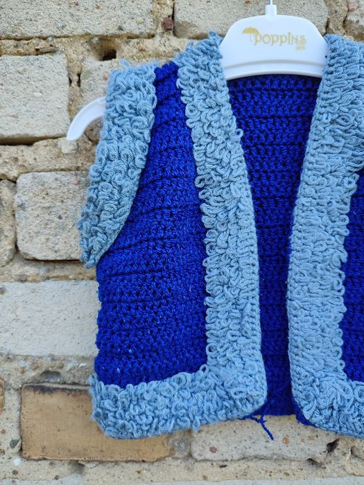 Kamizelka sweterkowa ocieplacz bezrękawnik Handmade