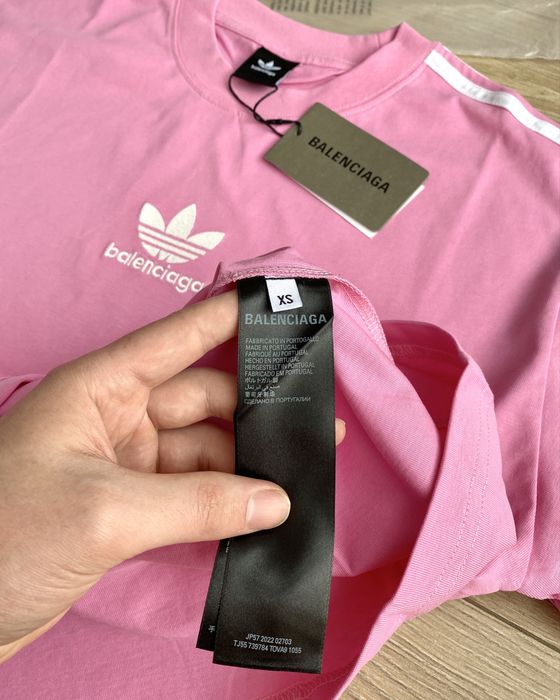 Футболка Balenciaga x Adidas рожева