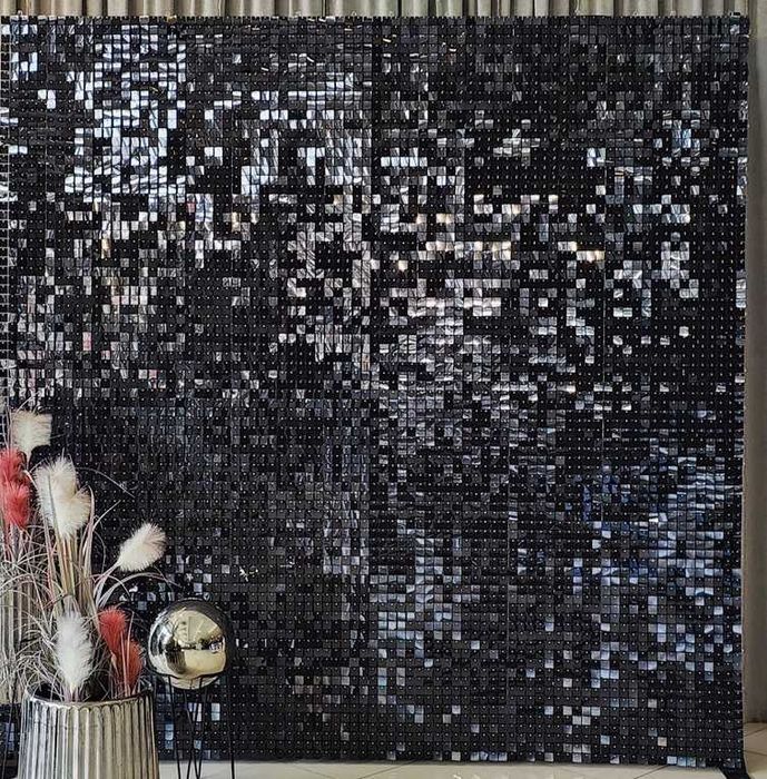 KATE tło fotograficzne PANEL CEKINOWY ŚCIANKA 30x30cm 8 szt. czarna