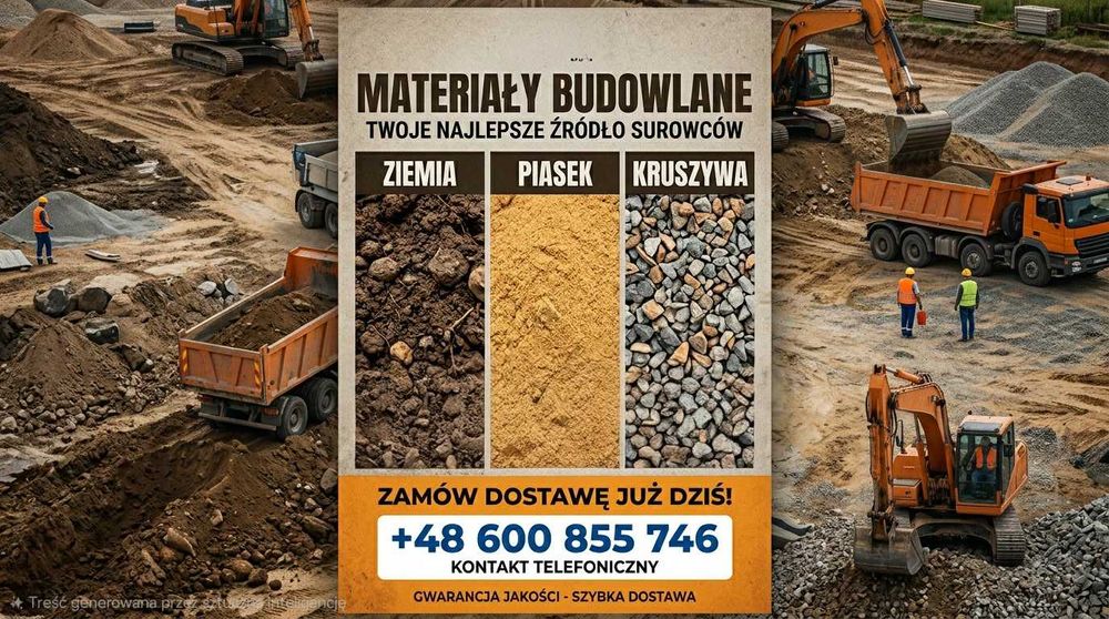 SIEDLCE Ziemia, Piasek, Kruszywo, materiały sypkie.