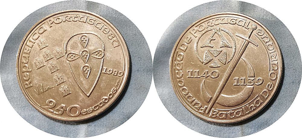 Duas Moedas de 250 escudos Portugal