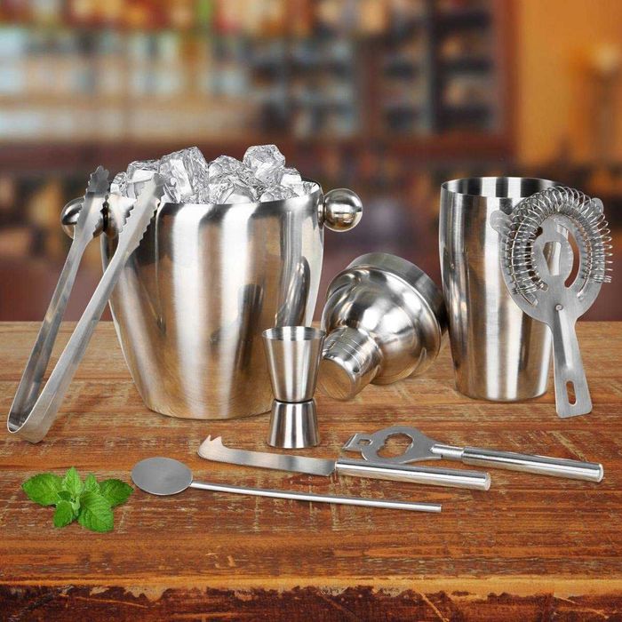 Zestaw koktajlowy ze stali nierdzewnej 8 szt. - NOWY