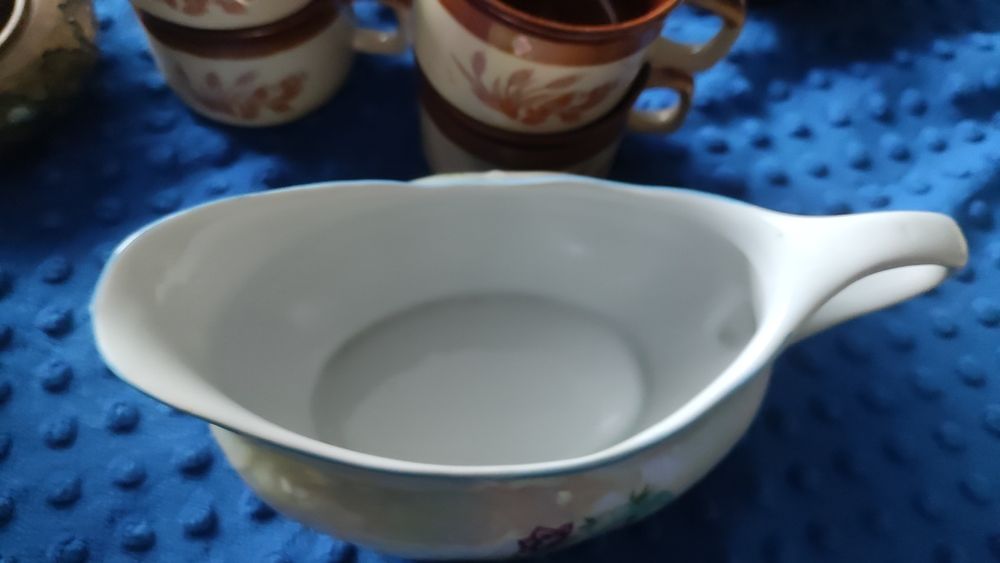 Sosierka PRL perłowa unikat 500 ml ozdobna porcelana