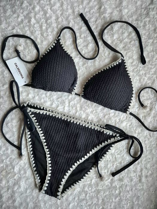 Calzedonia L 90B/85C/80D bicolor 3d czarny boho viral bestseller