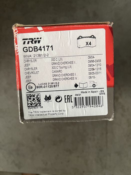 Тормозные колодки TRW (модель GDB4171)