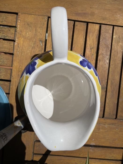 Jarra “St Tropez”amarelo e azul pintado à mão Portugal