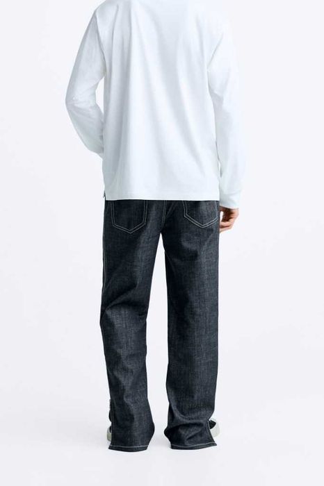 ZARA spodnie męskie straight z suwakami 46