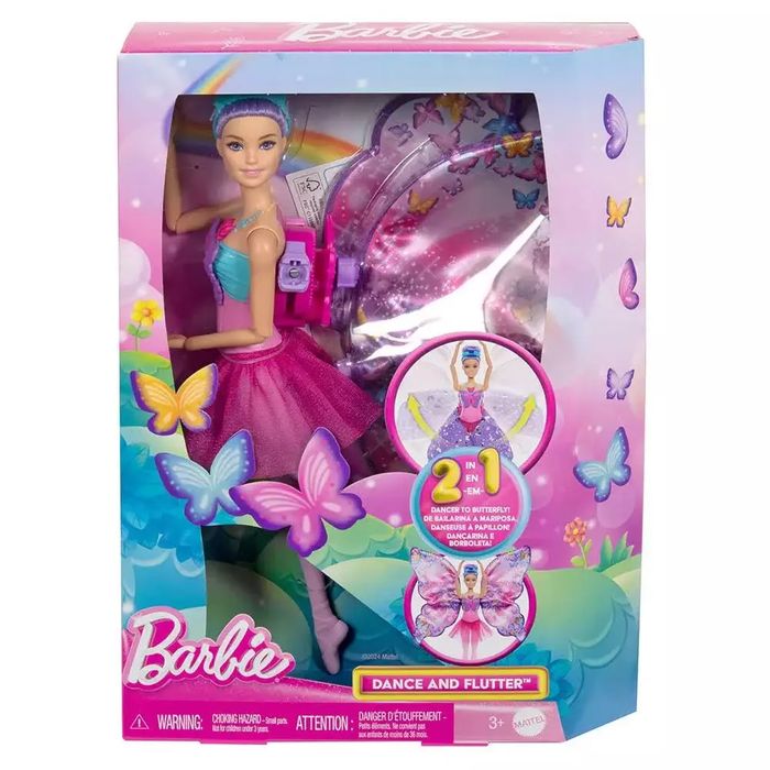 Barbie. HXJ10 Motylkowa baletnica 2w1. Lalka z magiczną przemianą. Nowy Produkt