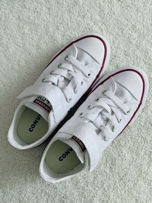 Trampki Converse białe sportowe półbuty na rzepy sneakersy tenisówki