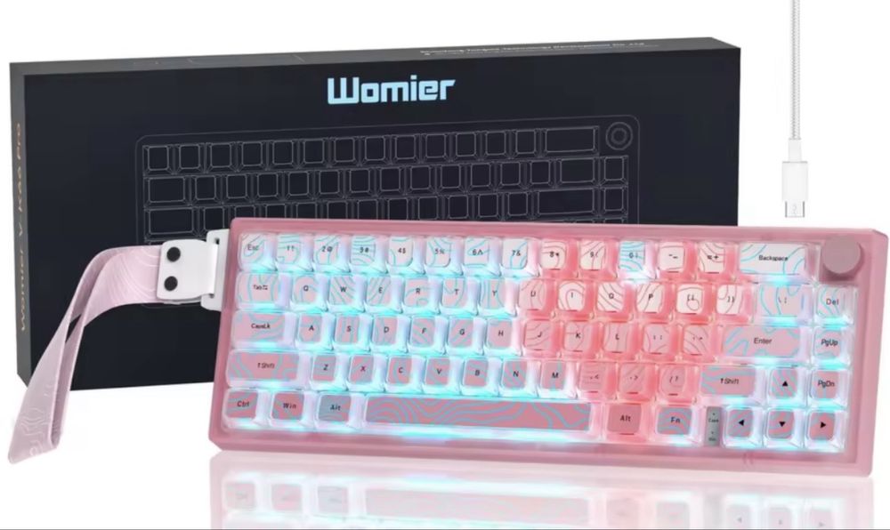 ‼️механическая клавиатура‼️ Womier V-K66 PRO‼️ кремовый тайпинг ‼️