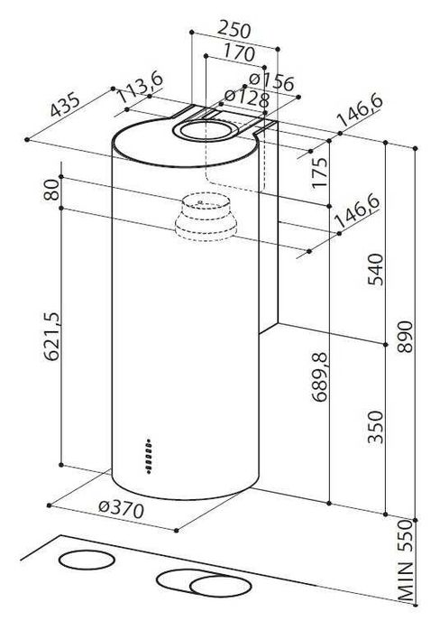 Okap FABER Cylindra Plus EV8 335.0606.998 P1291 Czarny mat