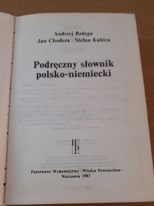 Slownik polsko niemiecki 1983rok