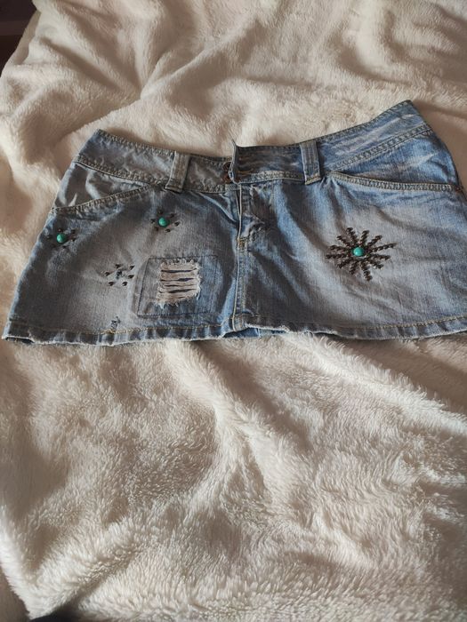 Spódniczka jeans mini stan idealny S M