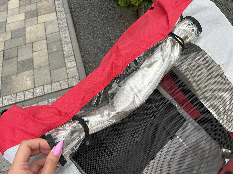 Przyczepka rowerowa 2 osobowa przyczepa na rower dla dzieci wózek 2w1