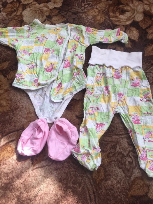 Повзунки +бодік, одяг для дівчинки 0-3міс,одяг для немовлят, чоловічок