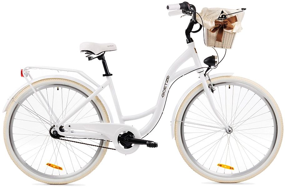Rower miejski damski Goetze Style 28" 7s Alu-Biało-kremowy-Polirattano