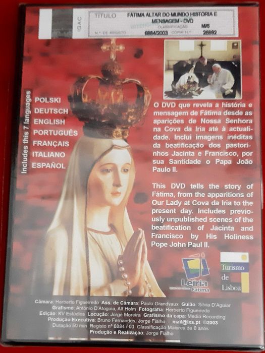 DVD Fátima Altar do Mundo História e Mensagem - NOVO! SELADO!