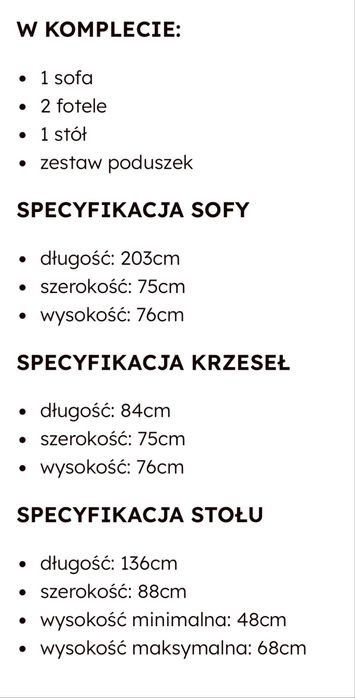 Zestaw mebli ogrodowych NOWE