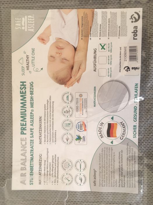 Colchão de recem-nascido Roba Safe Asleep 45x85(utilizado em next2me)