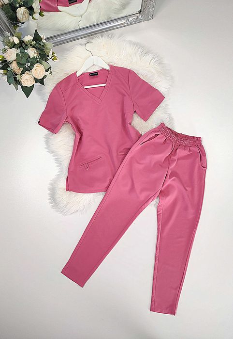 Różowy uniform, odzież  medyczna bluzka, spodnie, Be Medical!