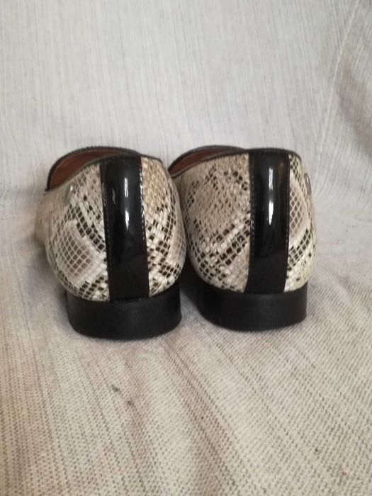 Sabrinas mocassins sapatos rasos pele de cobra Milano