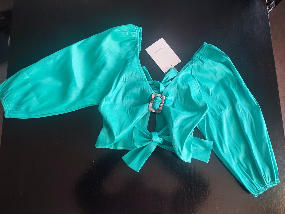 Elegancka zjawiskowa bluzka turkusowa rozmiar S