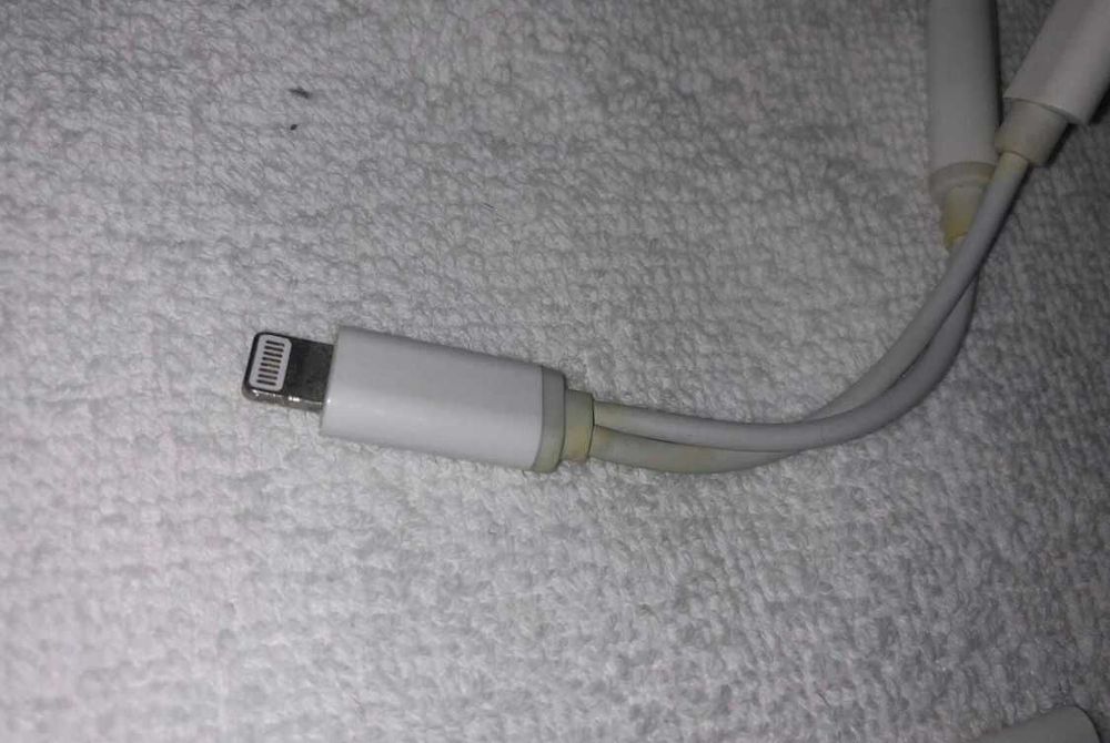 5 Adaptadores,fones Cabo Apple 2 Em 1 Lightning+USB-C-Jack 3.5mm