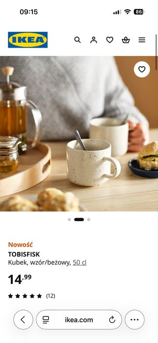 Komplet 12 szt kubków ikea pojemnosc 500 ml