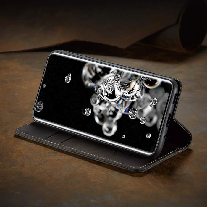Etui Samsung Galaxy S20, CaseMe, czarne, ze skórki, z klapką na magnes