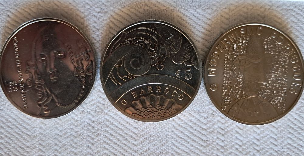 Moedas UNC de 5€ Comemorativas de Portugal